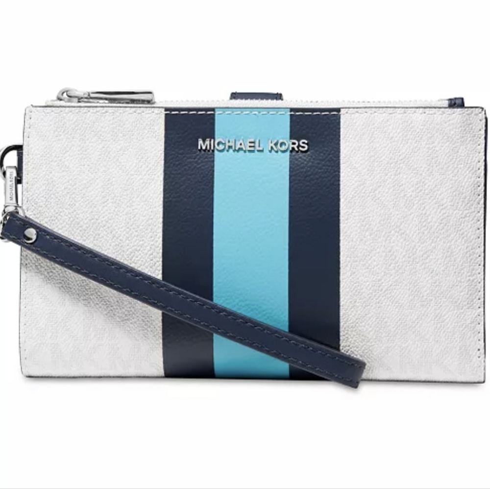 - Michael kors Signature Jet Set Double Zip Wristlet Wallet